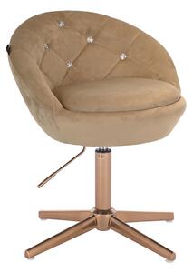 HR948CROSS Latte Modern Velúr Szék Arany lábbal
