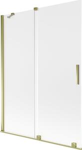 Mexen Velar 2-szárnyú toló kádparaván 130 x 150 cm, matt, arany - 896-130-000-31-50