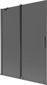 Mexen Velar kétszárnyú csúszó zuhanyfal 130 x 150 cm, grafit, gun gray kefe - 896-130-000-41-66