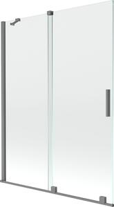 Mexen Velar 2 szárnyú, 130 x 150 cm-es, átlátszó, gun metal zuhanyfal - 896-130-000-01-95