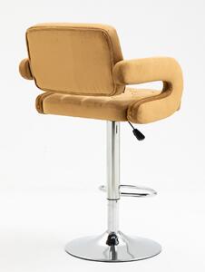 HR8403W Mézbarna modern velúr szék krómozott lábbal