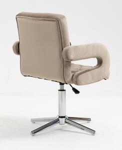 HR8404CROSS Latte modern velúr szék krómozott lábbal
