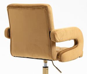 HR8404K Mézbarna modern velúr szék arany lábbal