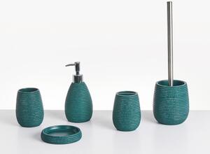 5 darabos fürdőszobai kiegészítő szett QUILCA Kékeszöld