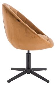 HR8516CROSS Mézbarna modern velúr szék fekete lábbal