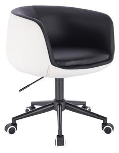HC333K Fekete-Fehér modern szék fekete lábbal