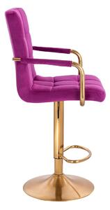 HC1015WP Fukszia modern velúr szék arany lábbal