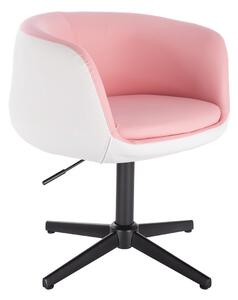 HC333CROSS Rózsaszín-Fehér modern szék fekete lábbal