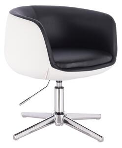 HC333CROSS Fekete-Fehér modern szék krómozott lábbal