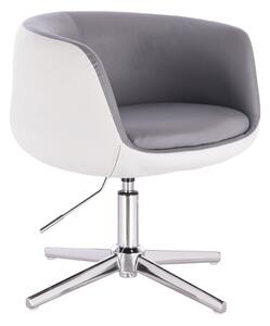 HC333CROSS Szürke-Fehér modern szék krómozott lábbal