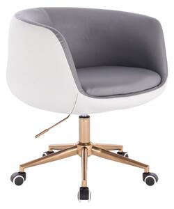 HC333K Szürke-Fehér modern szék arany lábbal
