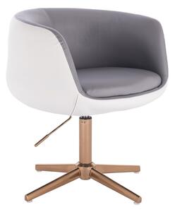 HC333CROSS Szürke-Fehér modern szék arany lábbal