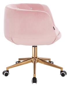 HR333CK Rózsaszín modern velúr szék arany lábbal