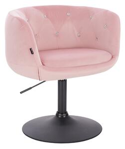 HR333CN Rózsaszín modern velúr szék fekete lábbal