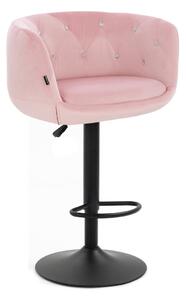 HR333CW Rózsaszín modern velúr szék fekete lábbal