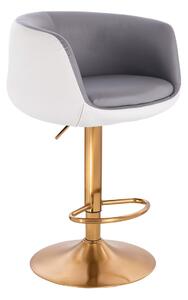 HC333W Szürke-Fehér modern szék arany lábbal