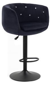 HR333CW Fekete modern velúr szék fekete lábbal