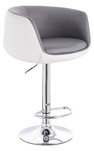 HC333W Szürke-Fehér modern szék krómozott lábbal