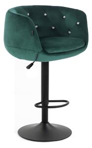 HR333CW Sötétzöld modern velúr szék fekete lábbal