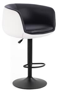 HC333W Fekete-Fehér modern szék fekete lábbal
