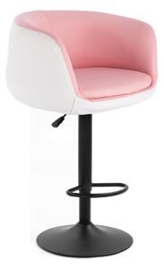 HC333W Rózsaszín-Fehér modern szék fekete lábbal