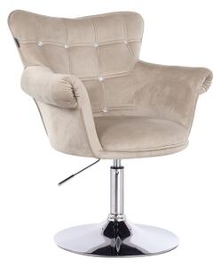 HR804CN Latte modern velúr szék chrom lábbal