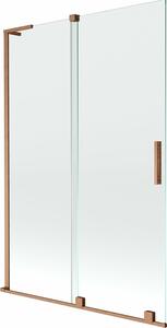 Mexen Velar L 2-szárnyas tolófürdőfal 120 x 150 cm, átlátszó, kefélt réz - 896-120-003-01-65