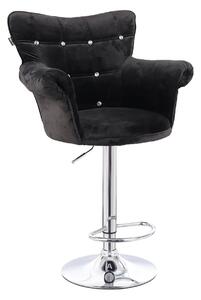 HR804CW Fekete modern velúr szék krómozott lábbal