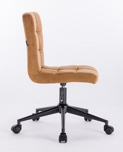 HR7009K Mézbarna modern velúr szék fekete lábbal