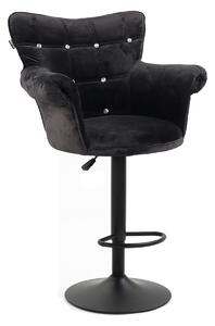 HR804CW Fekete modern velúr szék fekete lábbal
