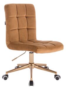 HR7009K Mézbarna modern velúr szék arany lábbal