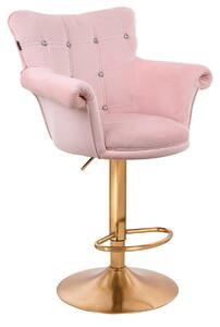 HR804CW Púder Rózsaszín modern velúr szék arany lábbal