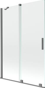 Mexen Velar 2-szárnyú tolós zuhanyfal 120 x 150 cm, átlátszó, gun metal - 896-120-000-01-95