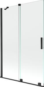 Mexen Velar 2-szárnyú, elhúzható fürdőkád paraván 120 x 150 cm, átlátszó, fekete - 896-120-000-01-70