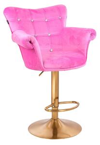 HR804CW Rózsaszín modern velúr szék arany lábbal