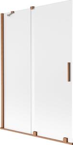 Mexen Velar 2-szárnyas toló fürdőkád paraván 120 x 150 cm, fagyos, kefezezett réz - 896-120-000-31-65