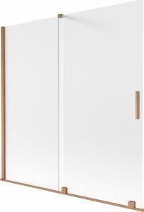 Mexen Velar 2-paneles toló zuhanyfal 160 x 150 cm, homokfúvott, selyemfényű réz - 896-160-000-31-65
