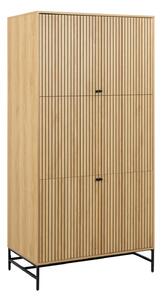 Gardróbszekrény Norsica Levala 105, Laminált forgácslap, 200x99x60cm, Világos tölgy