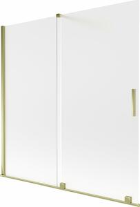 Mexen Velar 2-szárnyú, tolóajtós fürdőkádfal 160 x 150 cm, homokfúvott, arany - 896-160-000-31-50