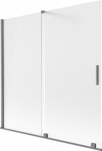Mexen Velar 2-szárnyú zuhanyfal, 160 x 150 cm, jégvirágos, fegyverfém - 896-160-000-31-95