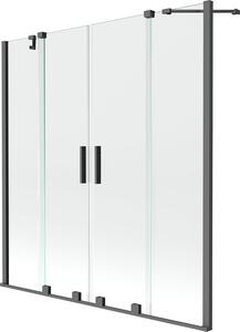 Mexen Velar Duo 2-szárnyas toló kádparaván 140 x 150 cm, átlátszó, gun metal - 896-140-000-02-95