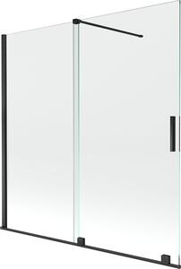 Mexen Velar kádparaván 2-szárnyú toló 160 x 150 cm, átlátszó, fekete - 896-160-000-01-70