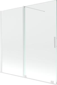 Mexen Velar 2-szárnyú, 160 x 150 cm-es, átlátszó, fehér fürdőkádparaván - 896-160-000-01-20