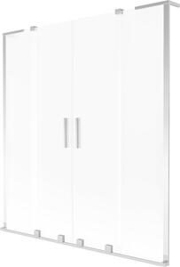 Mexen Velar L Duo kádparaván 2-szárnyú tolóajtós 140 x 150 cm, frosted, króm - 896-140-003-32-01