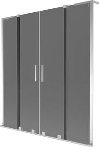 Mexen Velar L Duo kádparaván 2-szárnyú tolóajtós 150 x 150 cm, grafit, króm - 896-150-003-42-01
