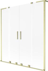 Mexen Velar L Duo 2-szárnyú toló kádparaván 150 x 150 cm, fagyott, arany kefélt - 896-150-003-32-55