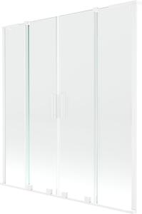 Mexen Velar L Duo 2-szárnyú kádparaván, eltolható, 150 x 150 cm, átlátszó, fehér - 896-150-003-02-20