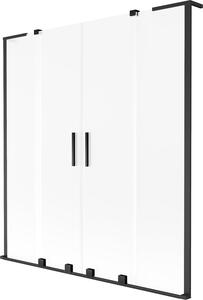 Mexen Velar L Duo kétszárnyú fürdőkád paraván, tolóajtós, 150 x 150 cm, szatén, fekete - 896-150-003-32-70
