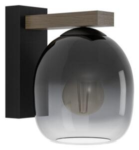 EGLO , 900826 , FILAGO , fali lámpa , E27 , 1X40W , IP20 , fekete-szürke-átlátszó