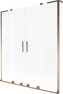Mexen Velar L Duo kádparaván 2-szárnyú tolóajtós 140 x 150 cm, matt, rózsaarany - 896-140-003-32-60